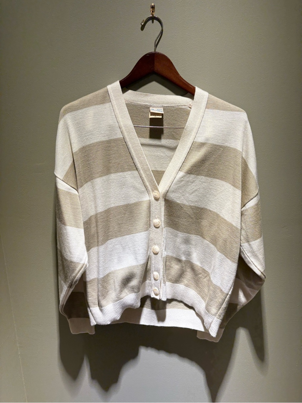 🤍 Vintage Modelle Claude de Rona Striped Cardigan Size 42 🤍